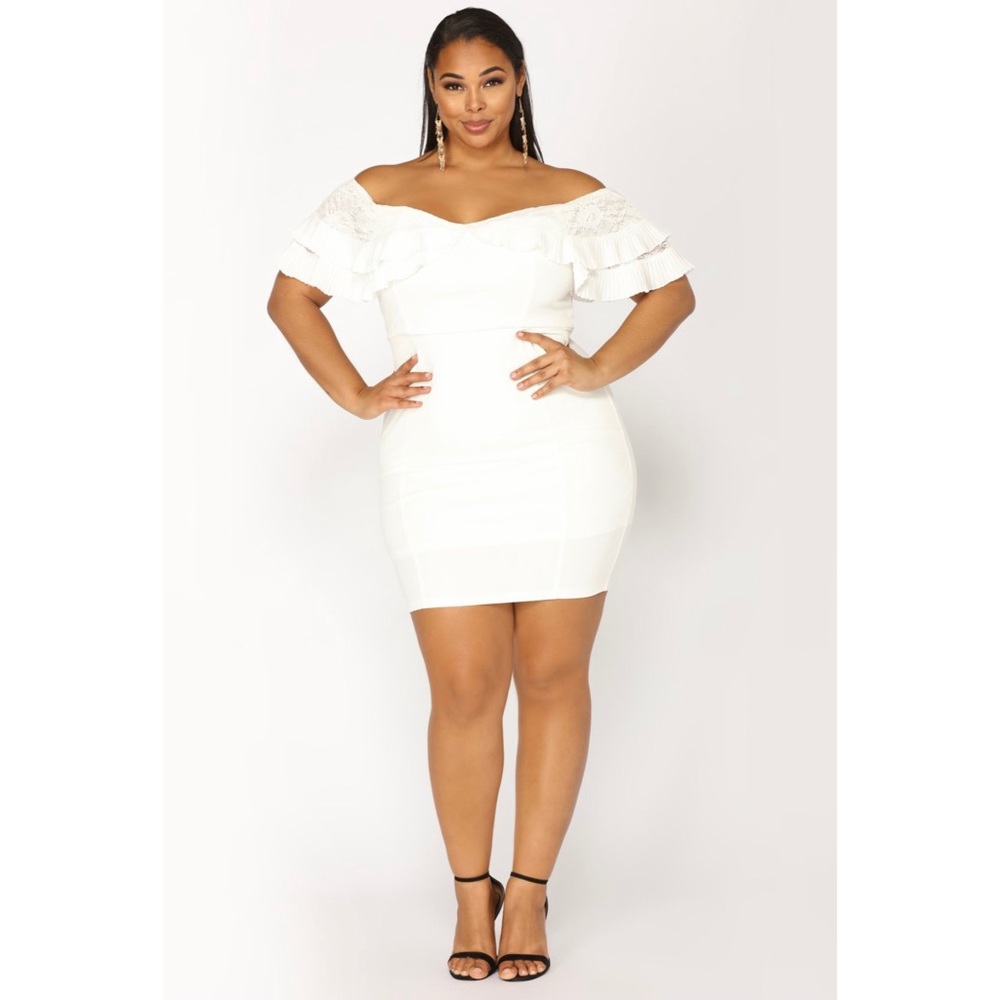 Off white off the shoulder dress